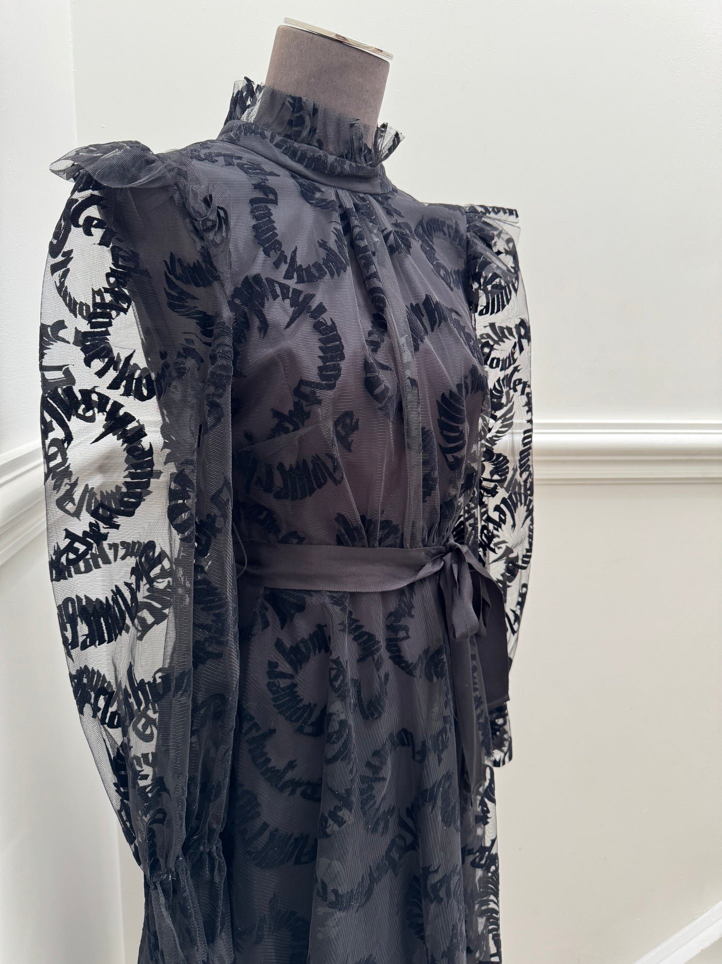 Zimmerman Ruffle-Trimmed Flocked Tulle Midi Dress - Size 0