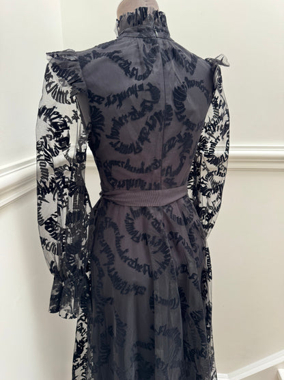 Zimmerman Ruffle-Trimmed Flocked Tulle Midi Dress - Size 0