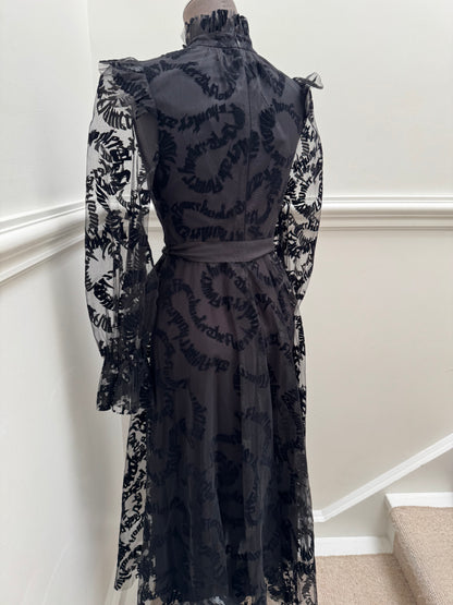 Zimmerman Ruffle-Trimmed Flocked Tulle Midi Dress - Size 0