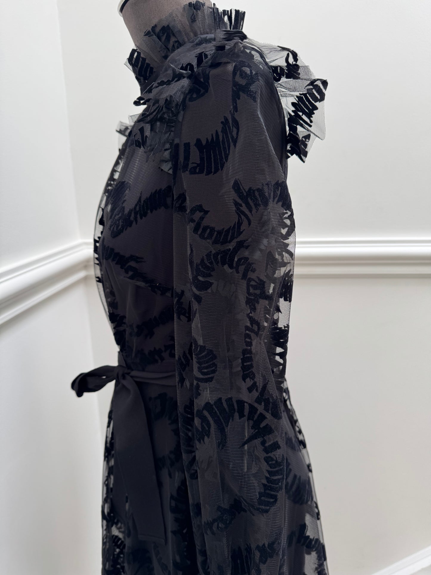 Zimmerman Ruffle-Trimmed Flocked Tulle Midi Dress - Size 0