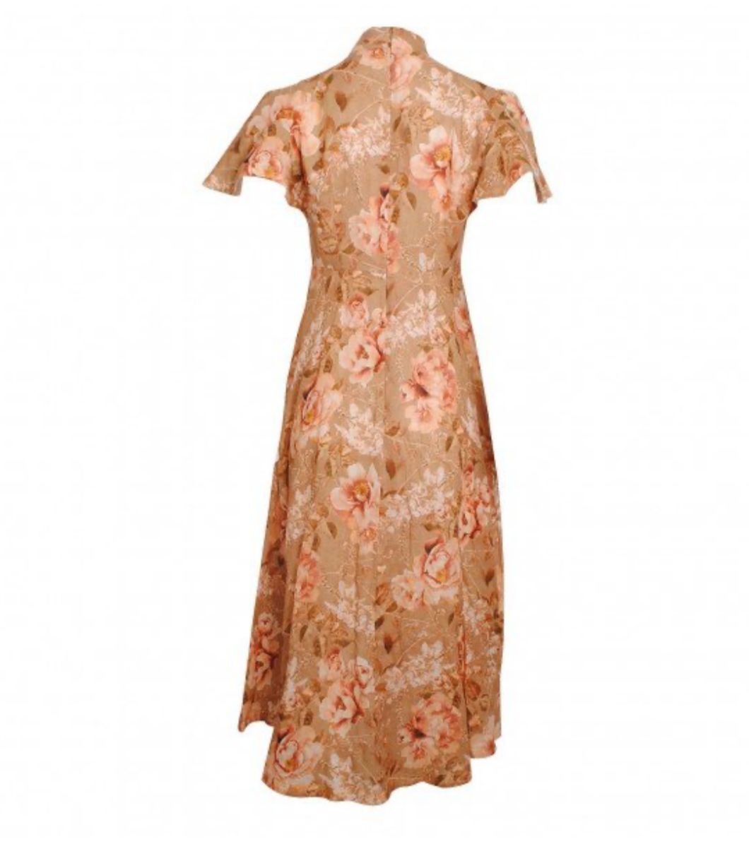 Zimmermann Floral Linen Midi Dress - Size OP (Petite Frame)