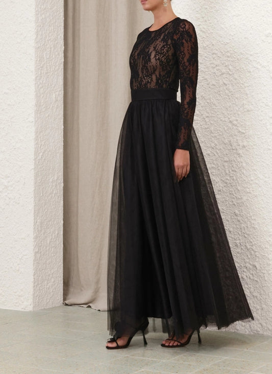 Zimmermann High Waist Black Tulle Skirt - Size 0