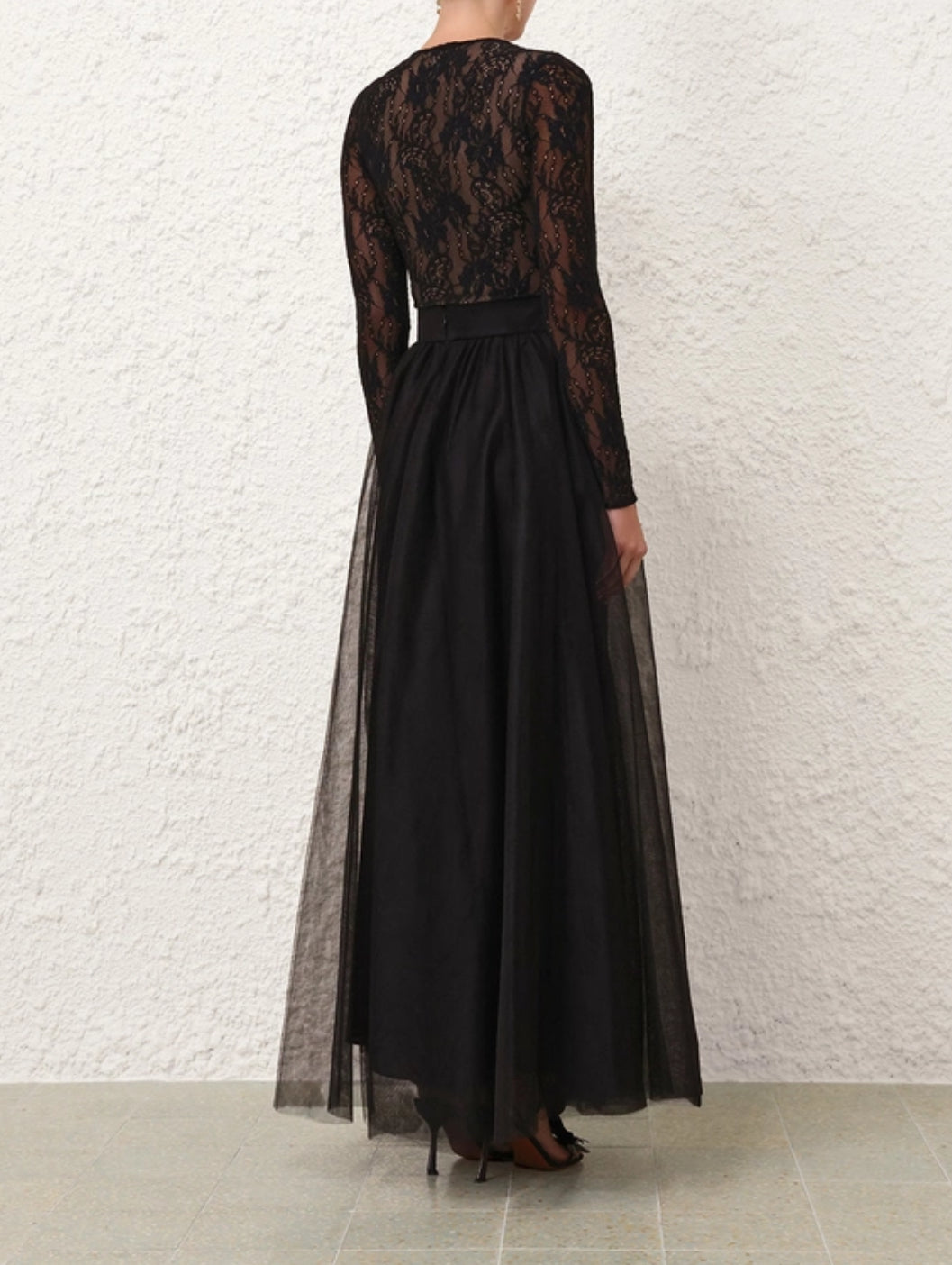 Zimmermann High Waist Black Tulle Skirt - Size 0