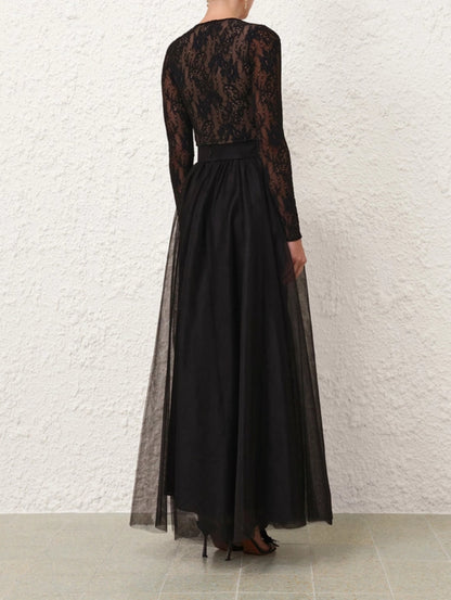 Zimmermann High Waist Black Tulle Skirt - Size 0