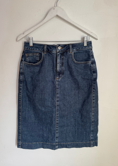 Scanlan Theodore Denim Stretch Pencil Skirt - Size 10