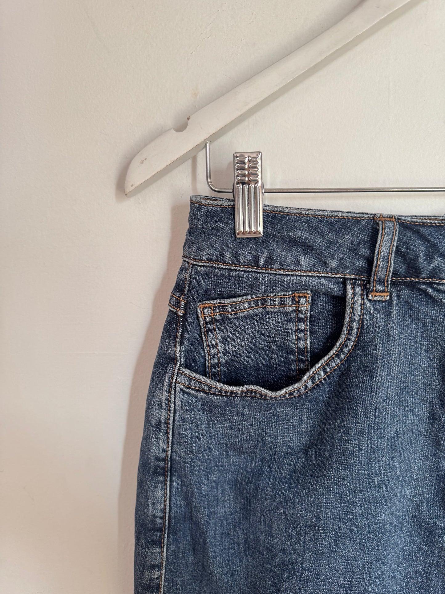 Scanlan Theodore Denim Stretch Pencil Skirt - Size 10