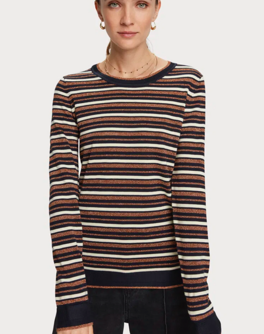 Scotch & Soda Navy & Gold KKnit Sweater - Size L
