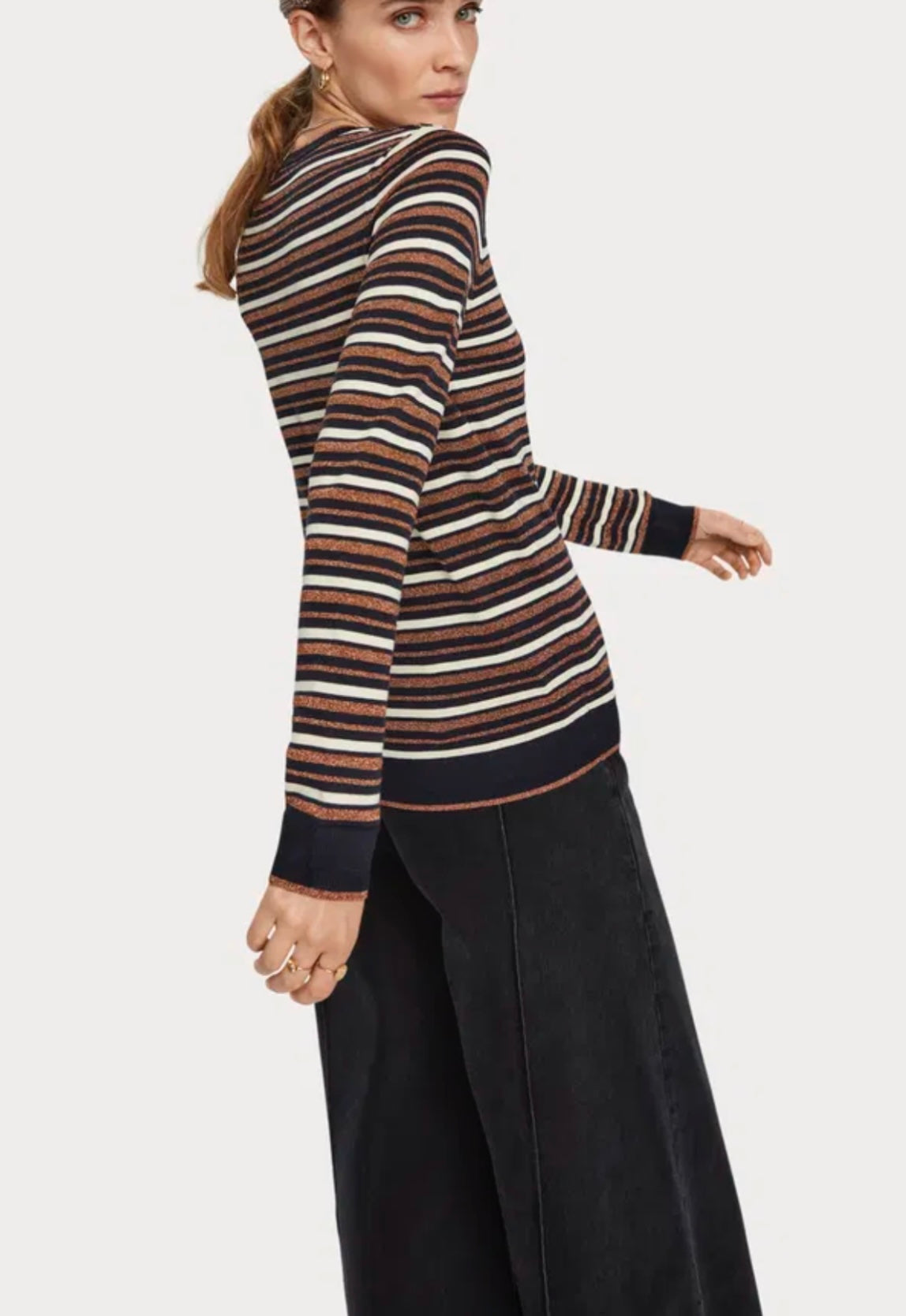 Scotch & Soda Navy & Gold KKnit Sweater - Size L