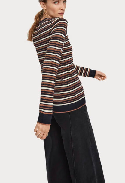Scotch & Soda Navy & Gold KKnit Sweater - Size L