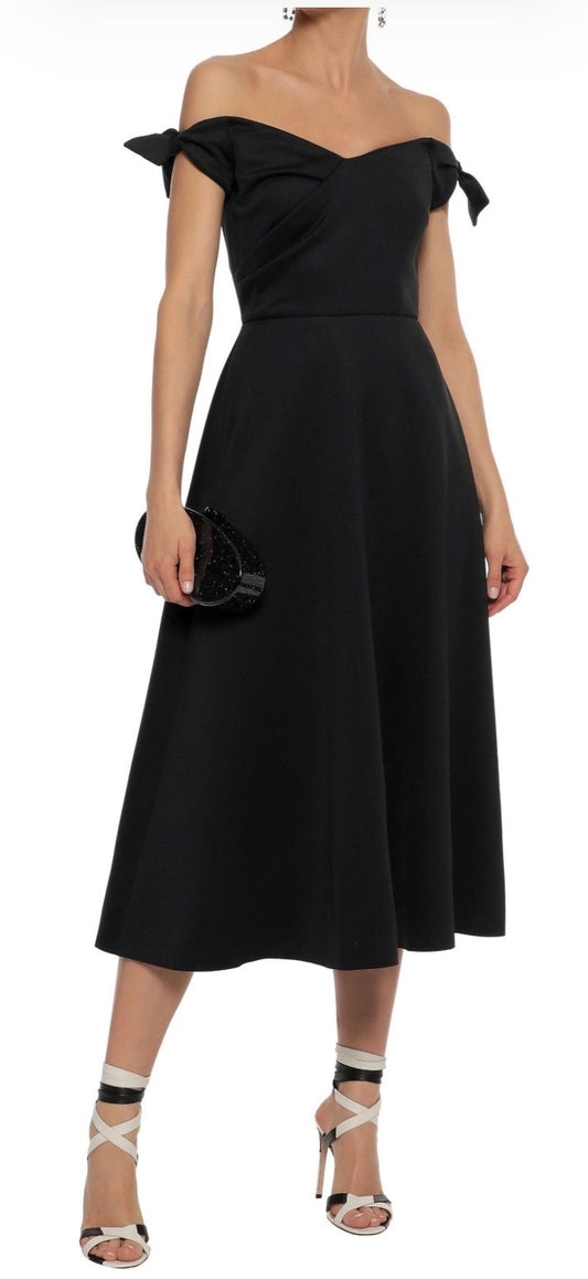 Saloni Off-Shoulder Midi Dress - Size 10