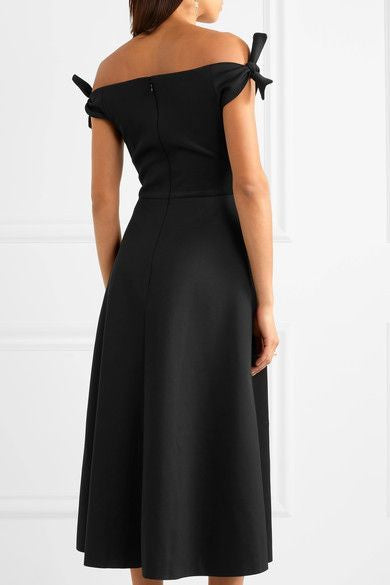 Saloni Off-Shoulder Midi Dress - Size 10