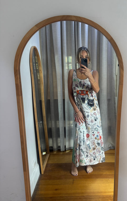Me369 Allison Sleeveless Graffiti Dress - Size XS