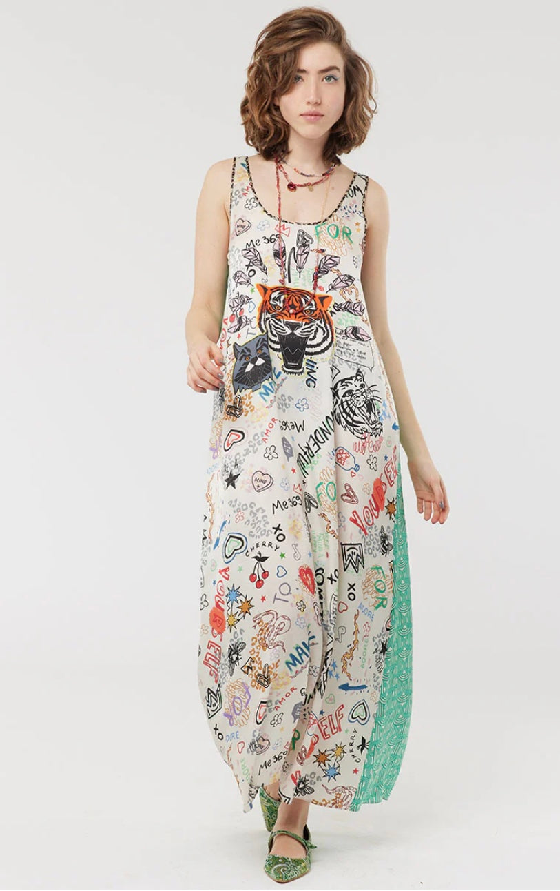 Me369 Allison Sleeveless Graffiti Dress - Size XS