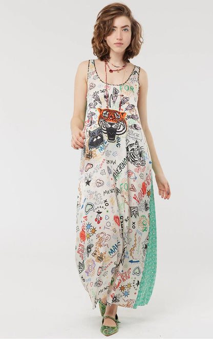 Me369 Allison Sleeveless Graffiti Dress - Size XS