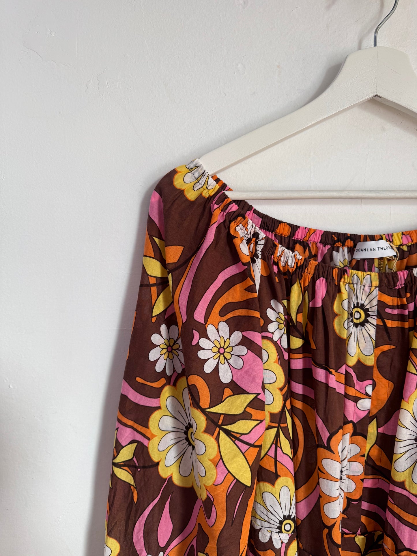 Scanlan Theodore Floral Midi Dress with Tie Belt - Size 8