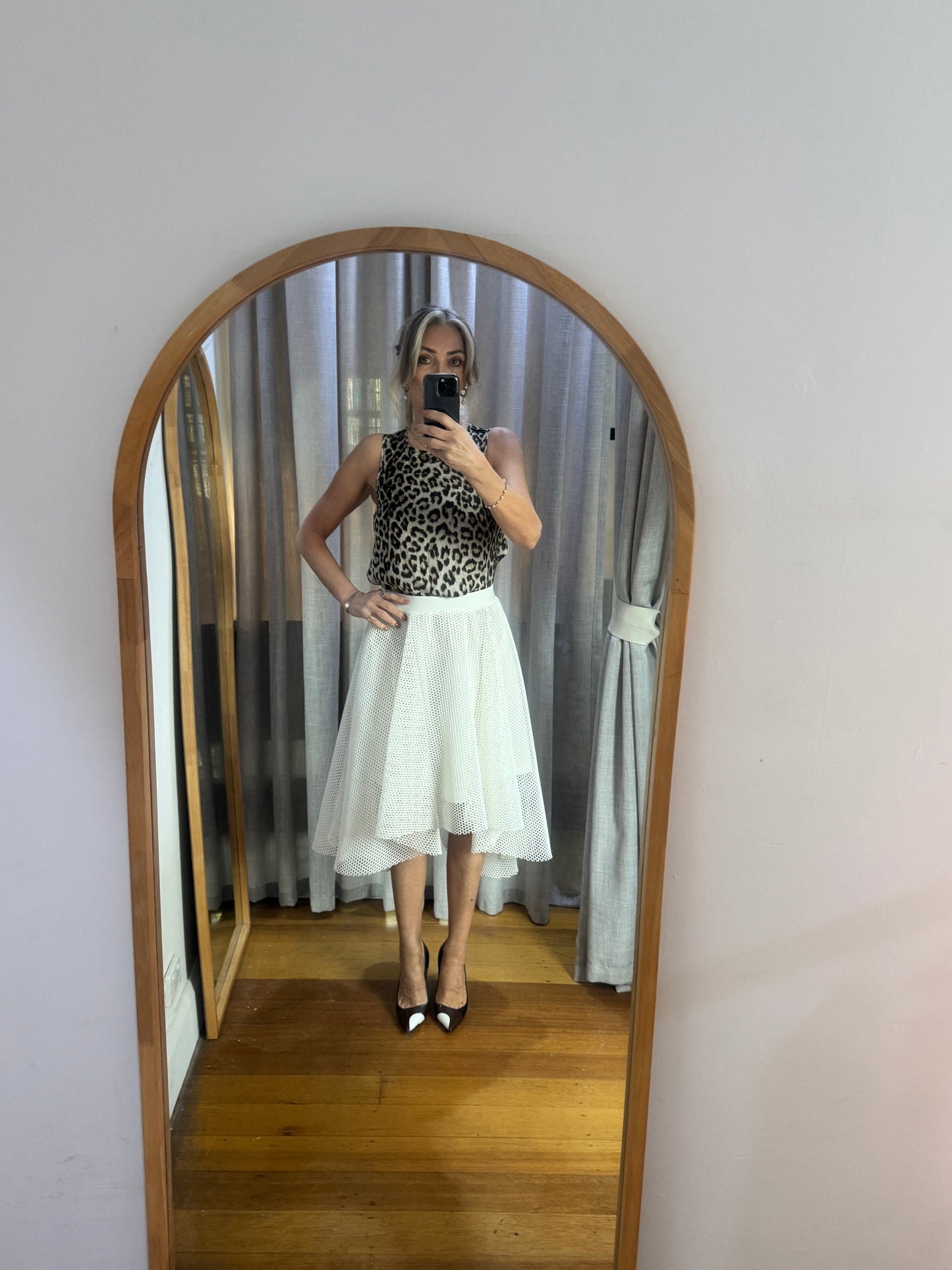 Thurley White Net Dipped Hem Skirt - 12