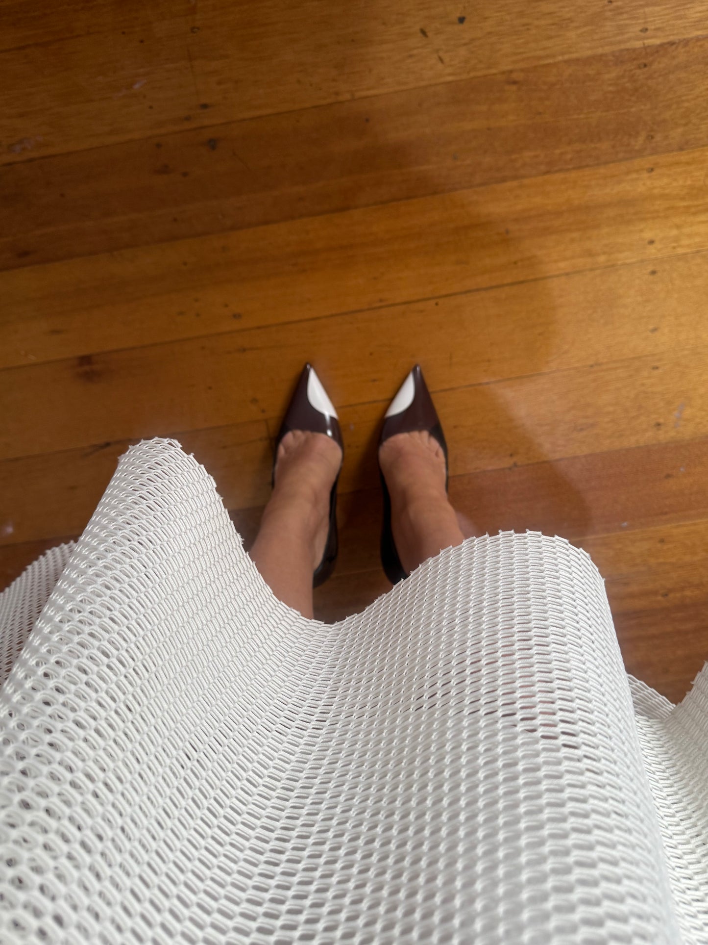 Thurley White Net Dipped Hem Skirt - 12
