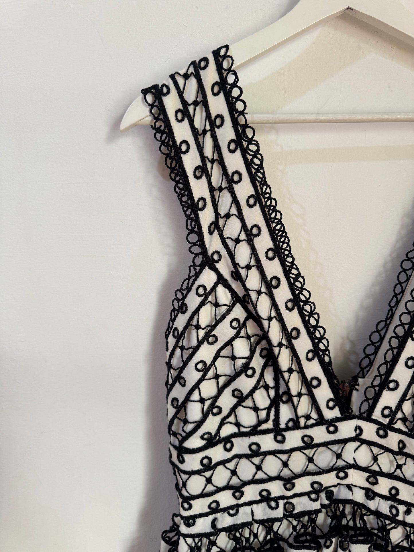 Thurley Black & White Embroided Dress - 12