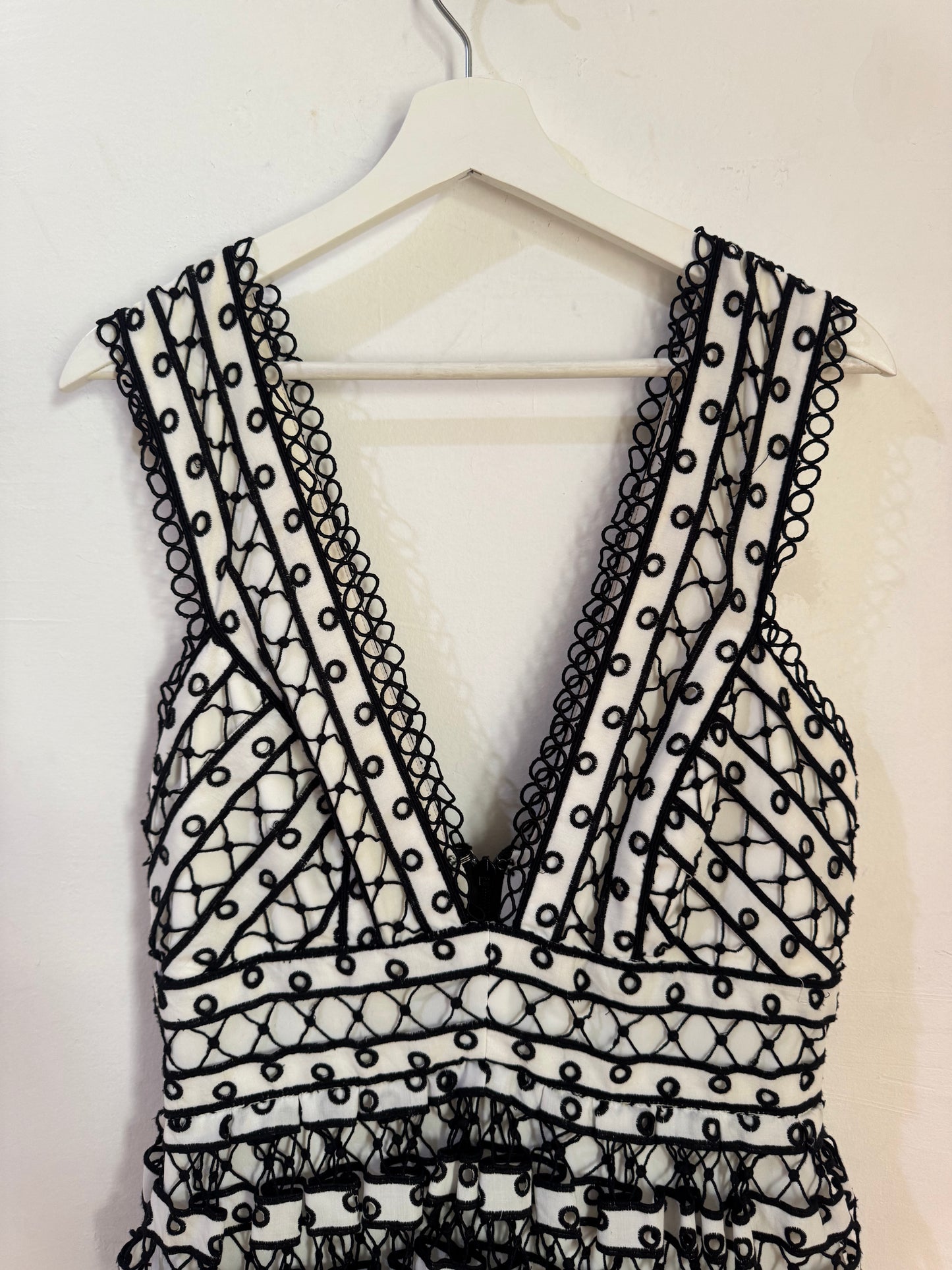 Thurley Black & White Embroided Dress - 12
