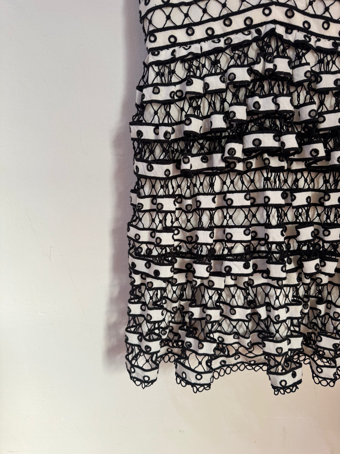 Thurley Black & White Embroided Dress - 12