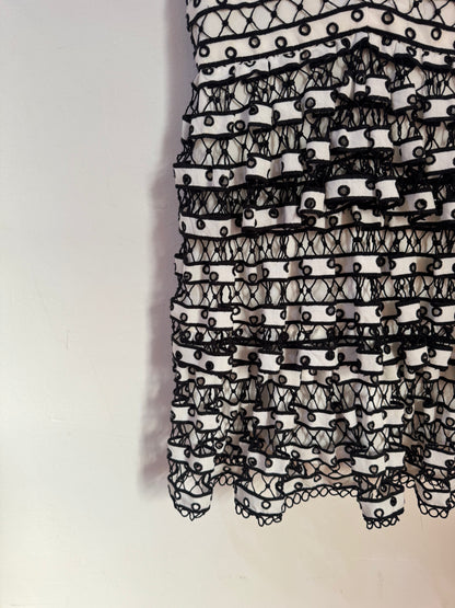 Thurley Black & White Embroided Dress - 12