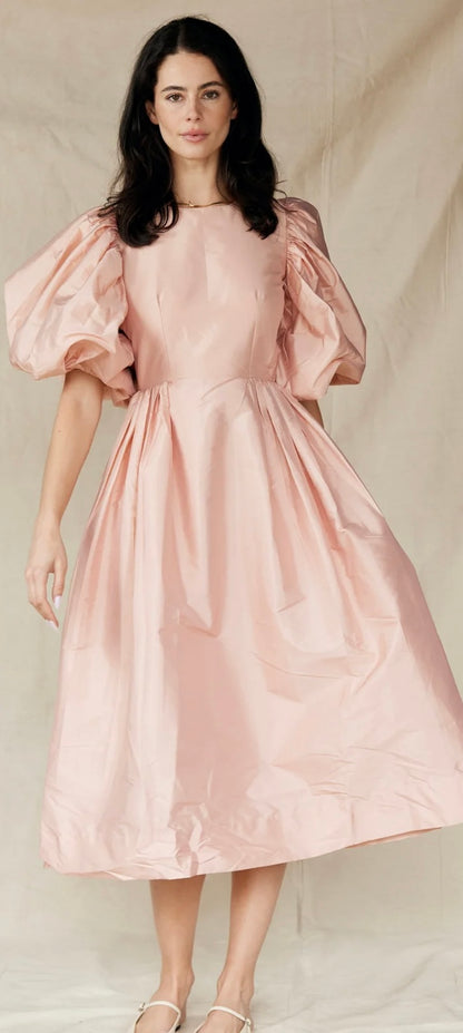 Rooh Collective Demi Puff Sleeve Backless Dress - Size S