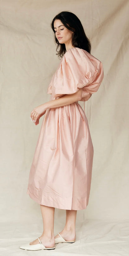 Rooh Collective Demi Puff Sleeve Backless Dress - Size S