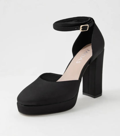 Midas Amba Satin Mary Jane Heels - Size 38 (Brand New in Box)