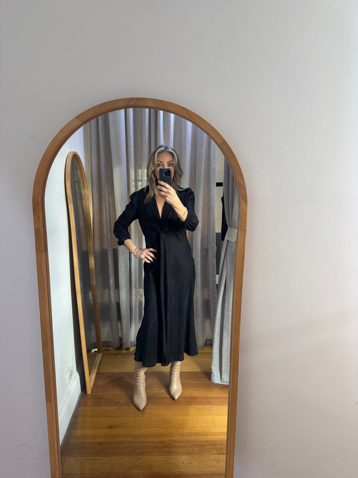 Scanlan Theodore Silk Cocoon Turban Twist Dress - Size 8