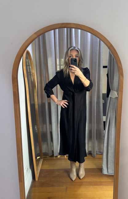 Scanlan Theodore Silk Cocoon Turban Twist Dress - Size 8