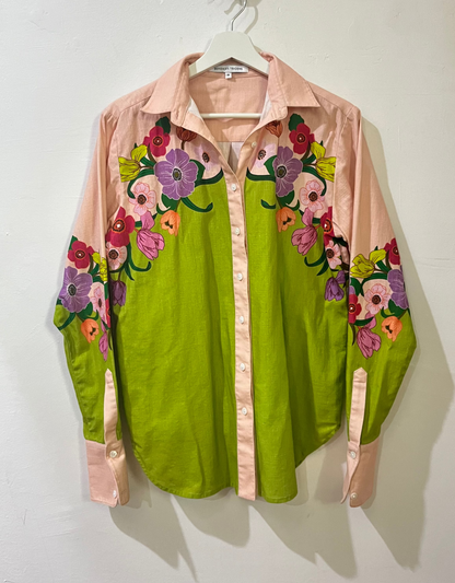 Bohemian Traders Floral Skirt & Shirt Set - Size XS (Oversized)