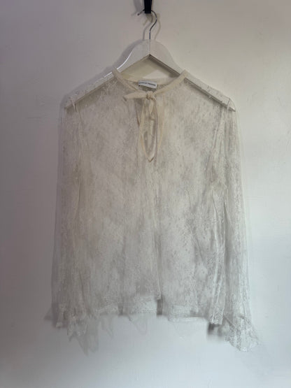 Scanlan Theodore White Lace Top - Size S
