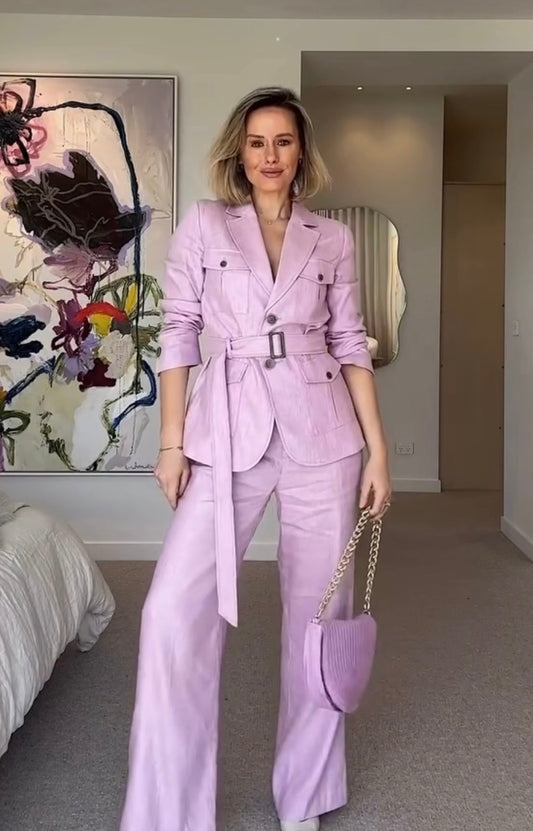 Sportscraft Lena Linen Jacket & Pants Set - Size 8