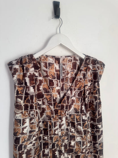 Scanlan Theodore Silk Print Shift Dress - Size 8