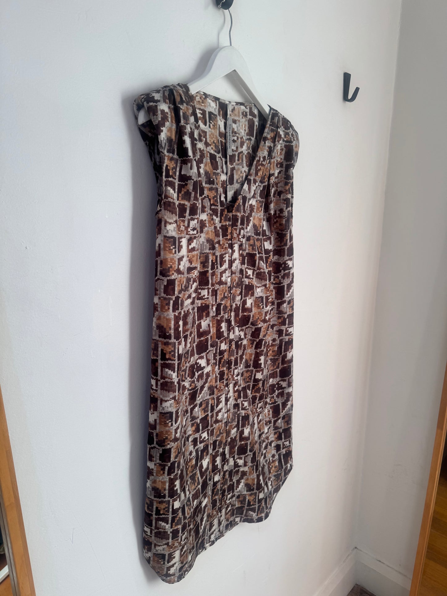 Scanlan Theodore Silk Print Shift Dress - Size 8