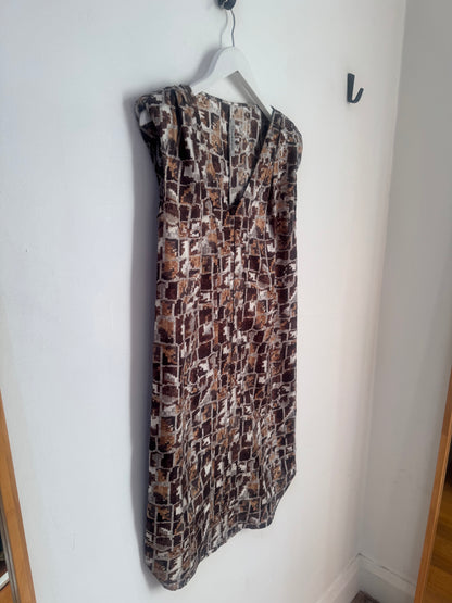 Scanlan Theodore Silk Print Shift Dress - Size 8