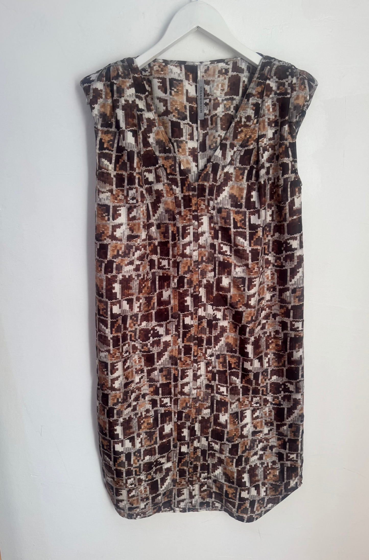 Scanlan Theodore Silk Print Shift Dress - Size 8
