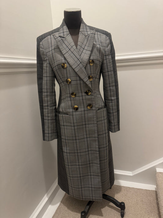 Acler Grey Check Coat - Size  M (Like New)