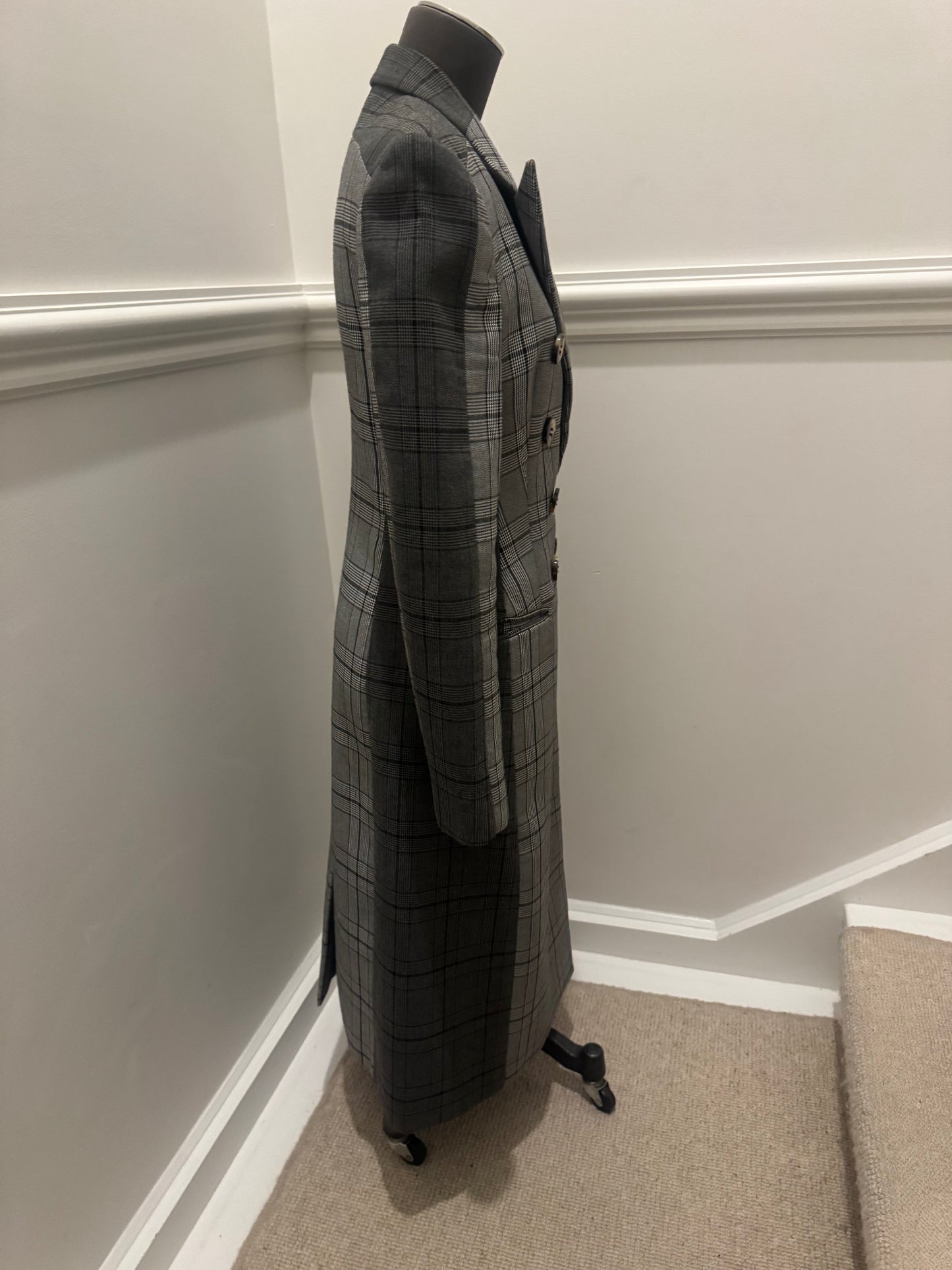 Acler Grey Check Coat - Size  M (Like New)