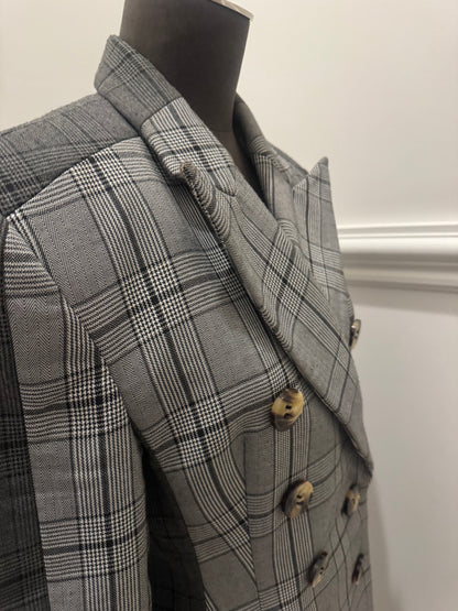 Acler Grey Check Coat - Size  M (Like New)