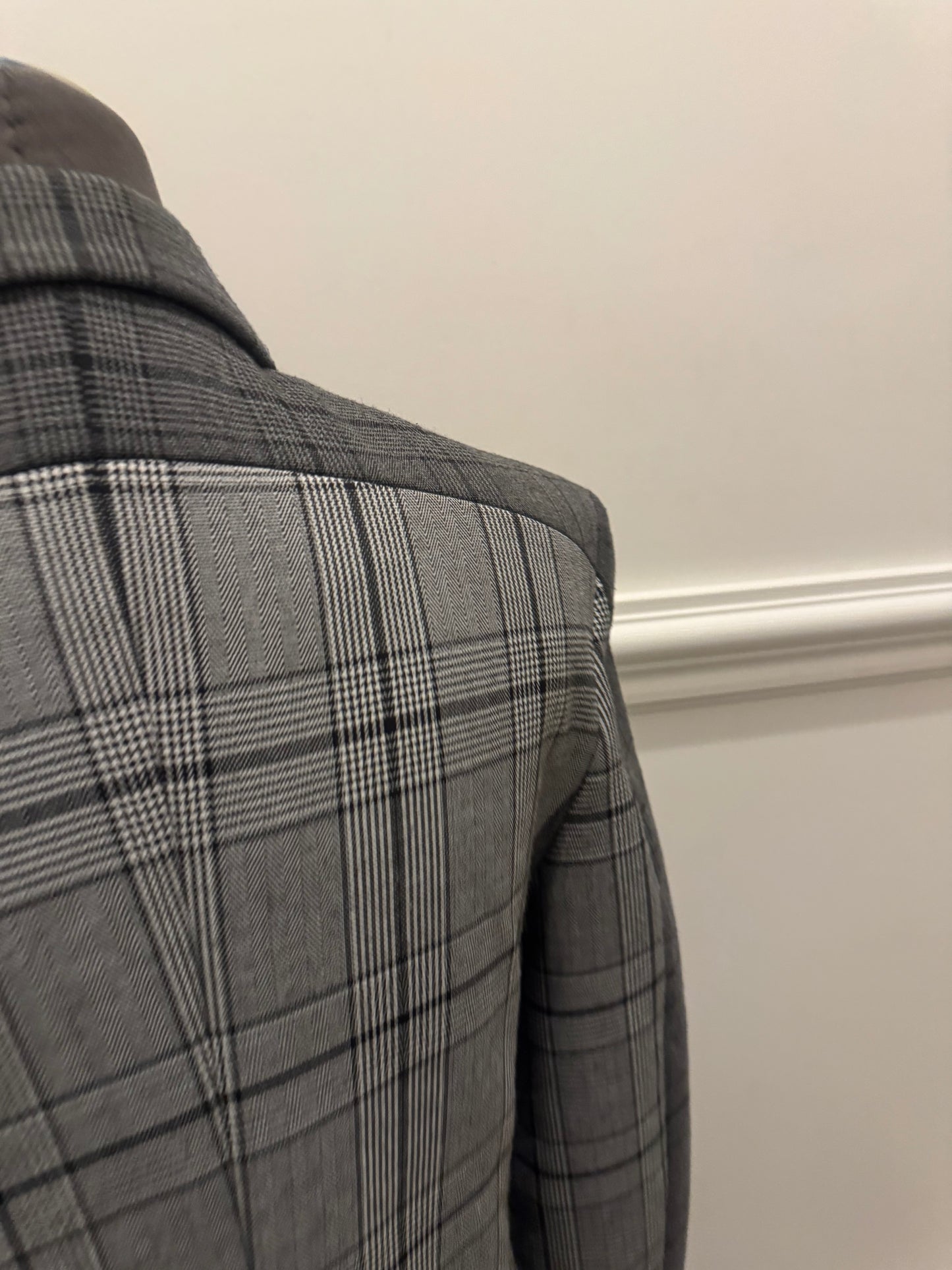 Acler Grey Check Coat - Size  M (Like New)