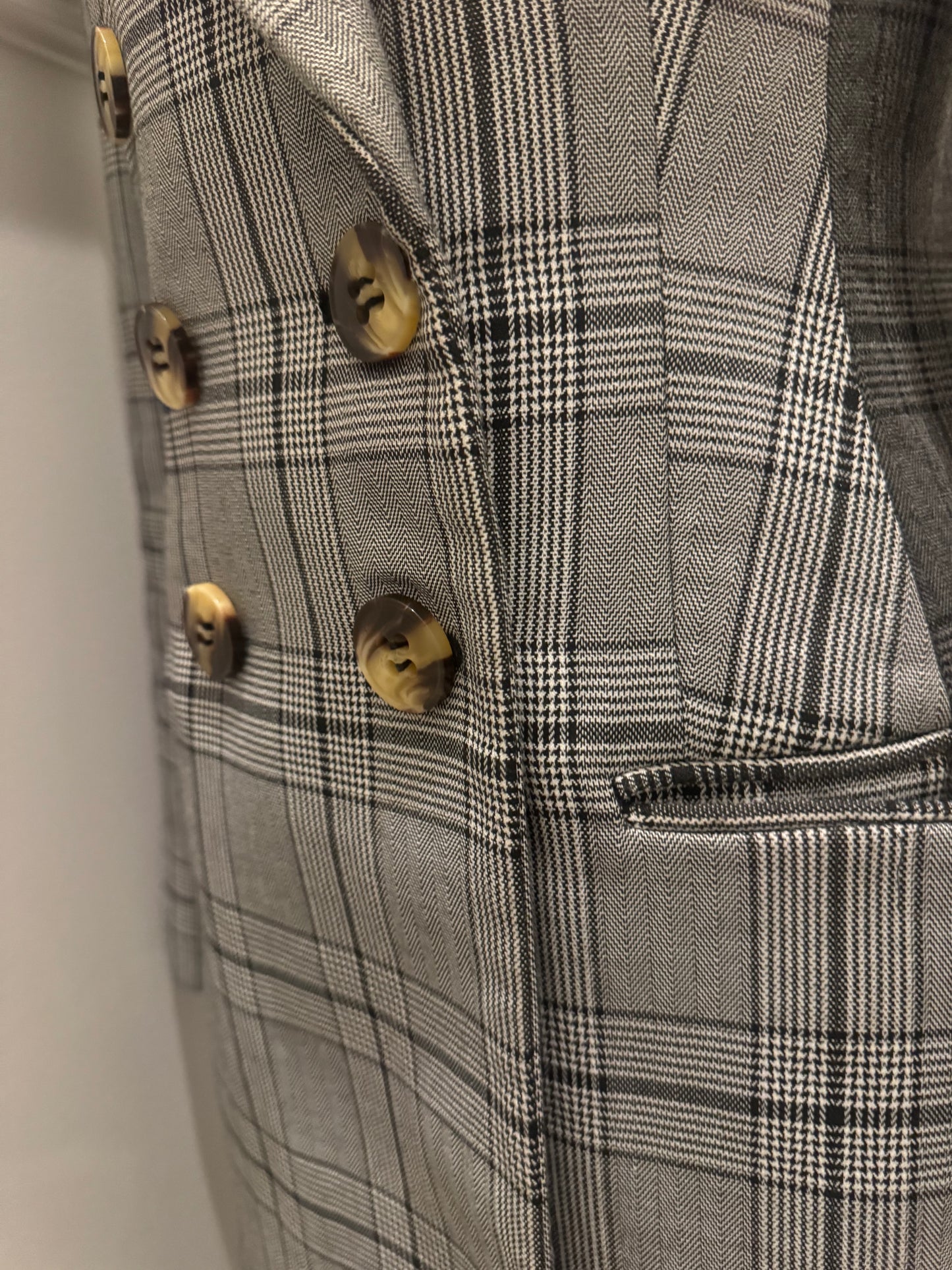 Acler Grey Check Coat - Size  M (Like New)