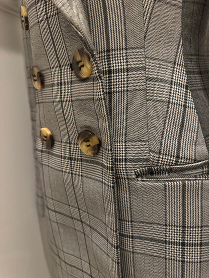 Acler Grey Check Coat - Size  M (Like New)