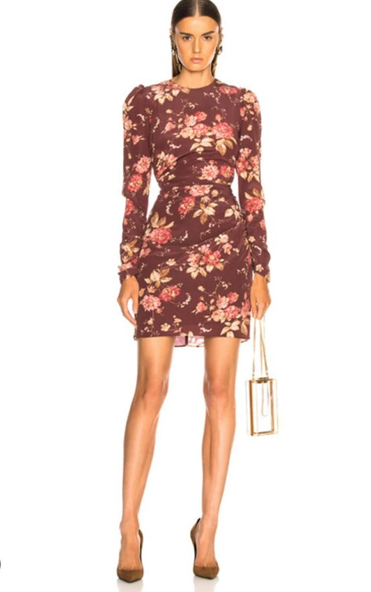 ZIMMERMANN Unbridled Draped Silk Mini Dress - Size 2