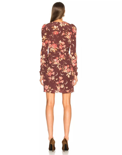 ZIMMERMANN Unbridled Draped Silk Mini Dress - Size 2