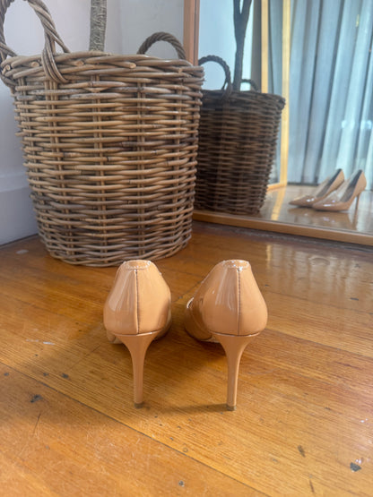 Tony Bianco Beige Patent Leather Heels - Size 7