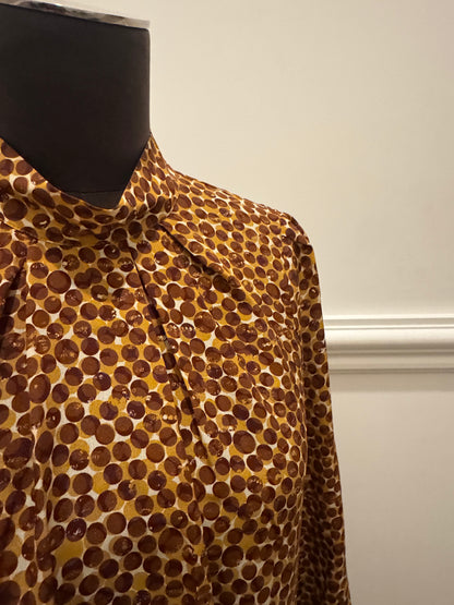 Anna Thomas 100% Silk Spot Blouse - Size 6