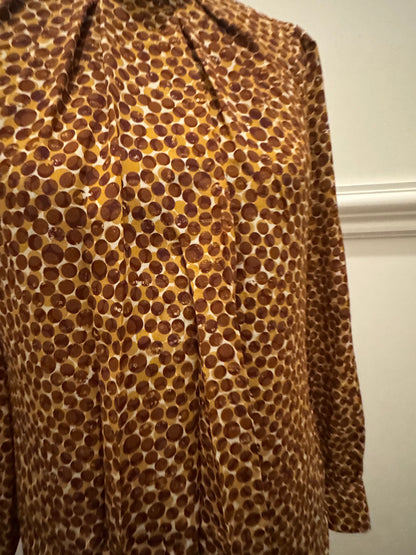 Anna Thomas 100% Silk Spot Blouse - Size 6