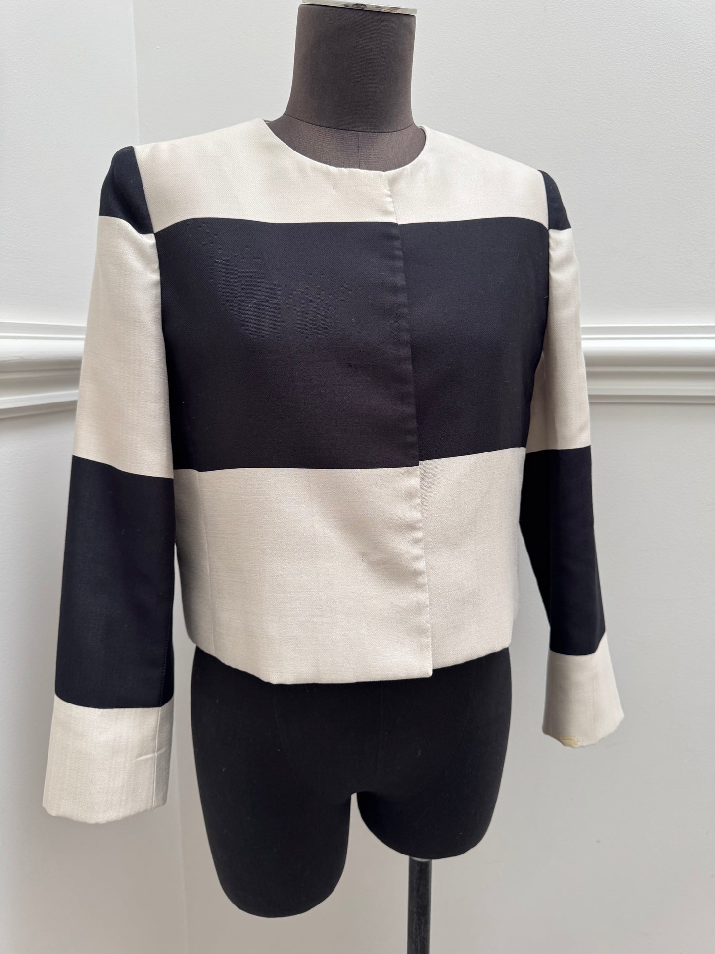 Carla Zampatti Vintage Striped Cropped Jacket - Size 8