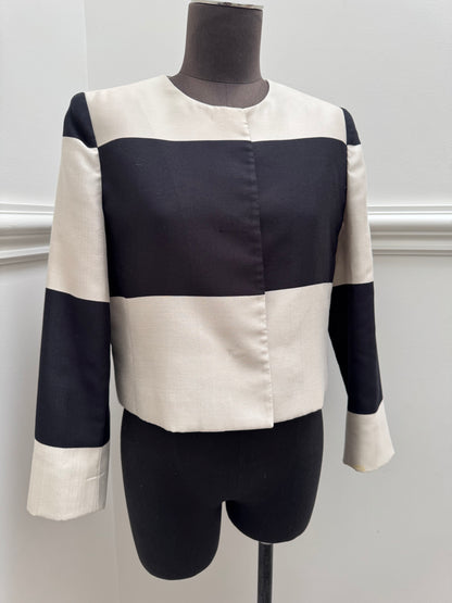 Carla Zampatti Vintage Striped Cropped Jacket - Size 8